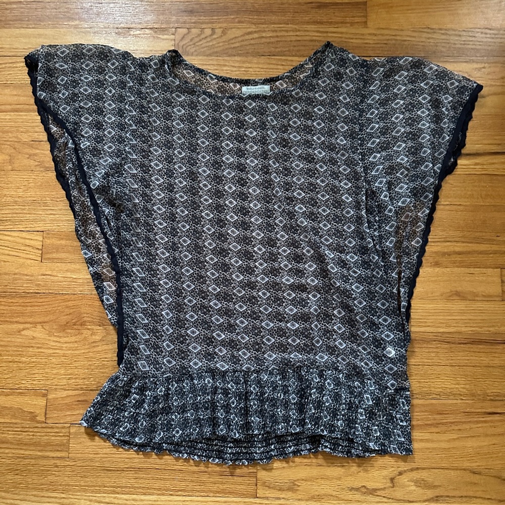 World Market Feminine Chiffon Ruffle Blouse